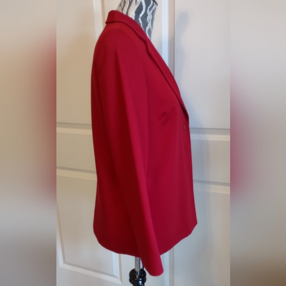 Beautiful Josephine Chaus Collection Red Wool Blazer EUC - Picture 2 of 7